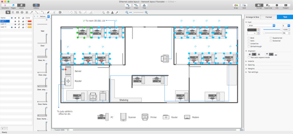 Network Layout Floor Plans solution for Apple OS X