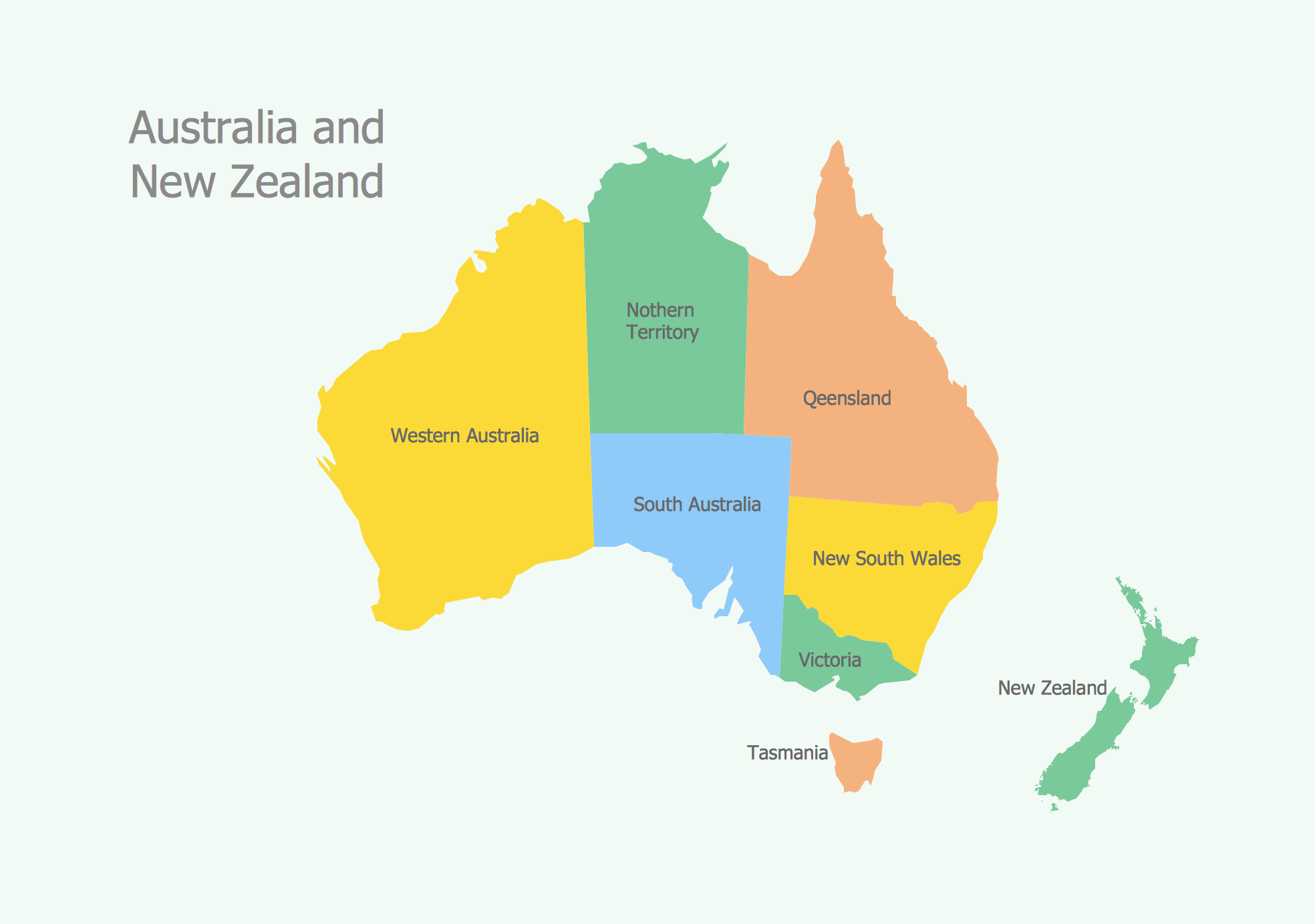 Australia Map New Zealand