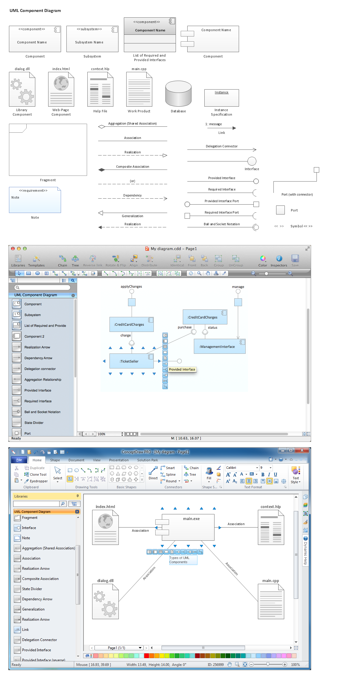 Diagramming Software for  Design UML Component  Diagrams *