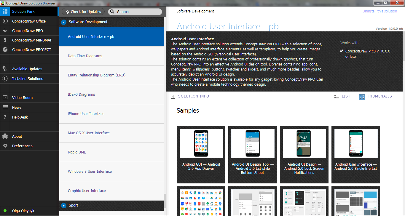 Android User Interface Solution in ConceptDraw STORE