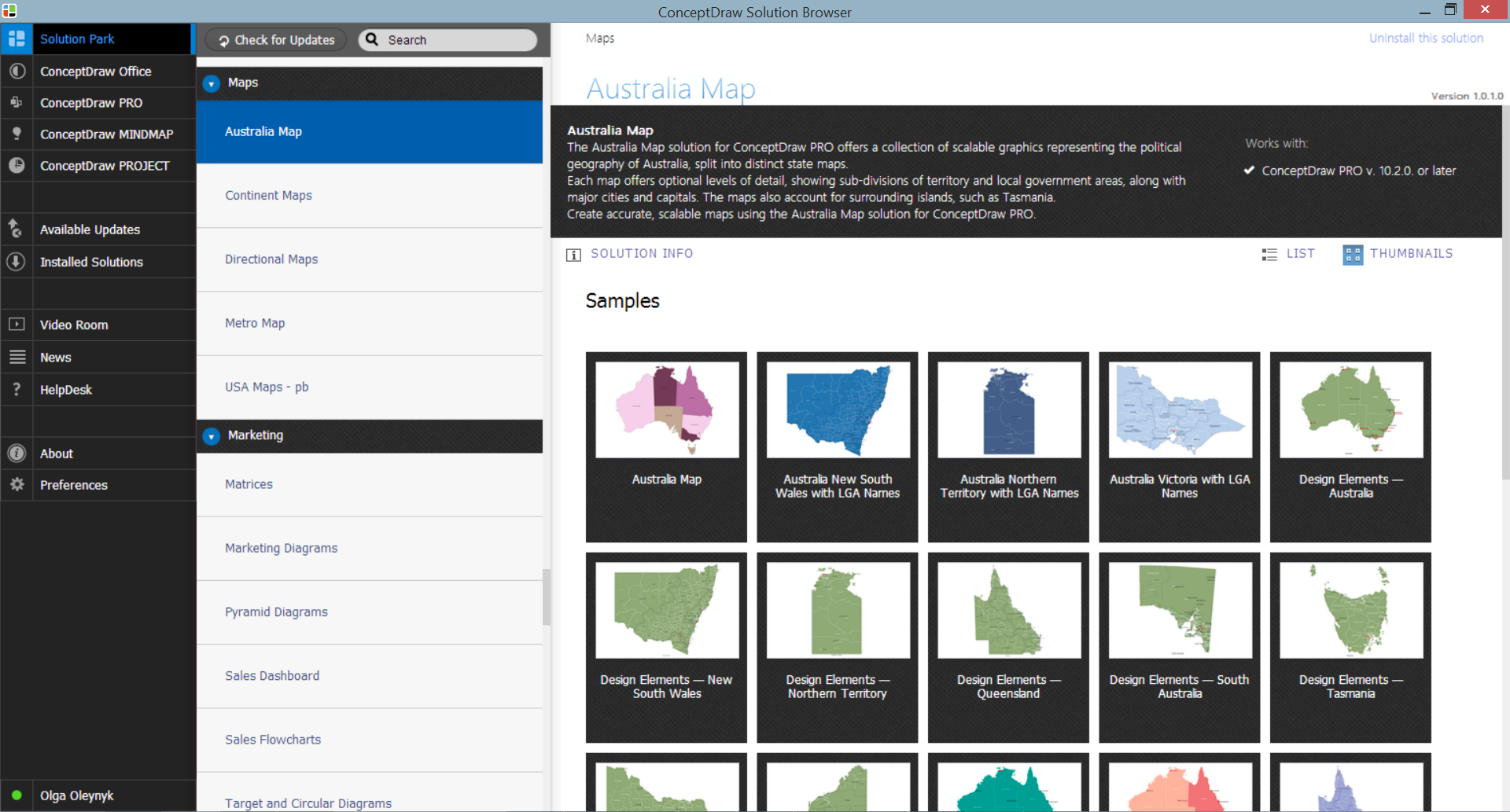 Australia Map Solution in ConceptDraw STORE