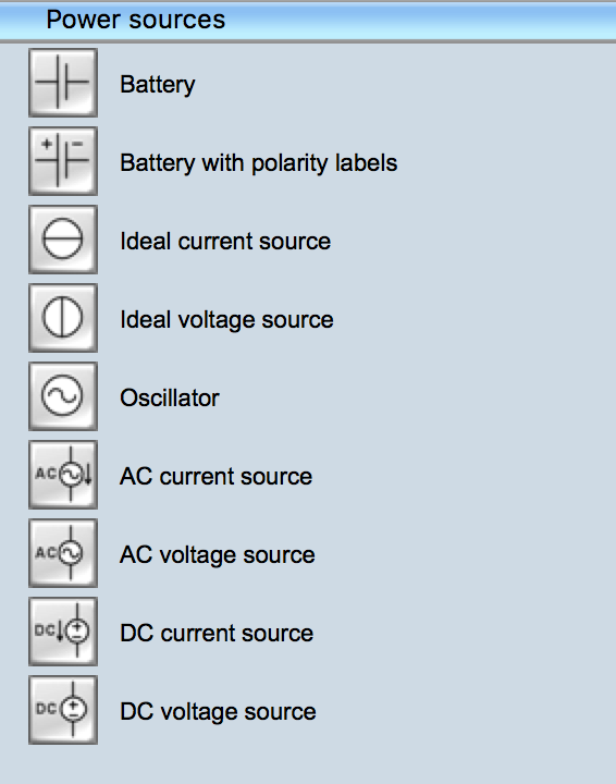 Electrical Symbols — Power Sources