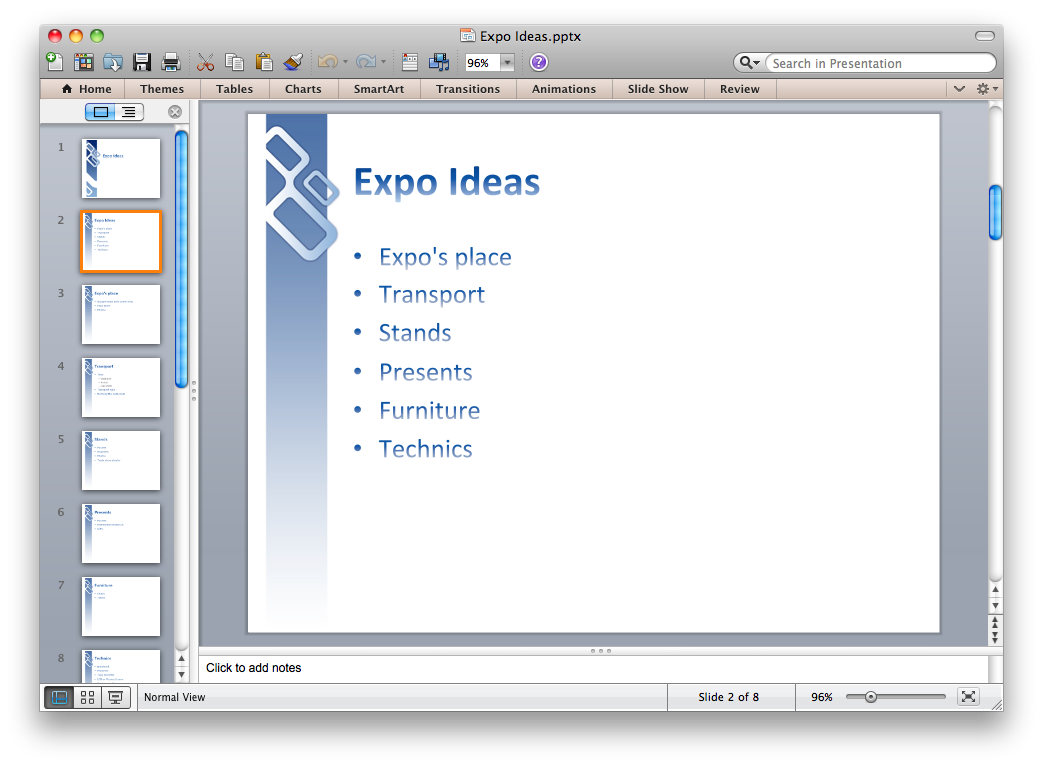 Export outline from ConceptDraw MINDMAP to PowerPoint 