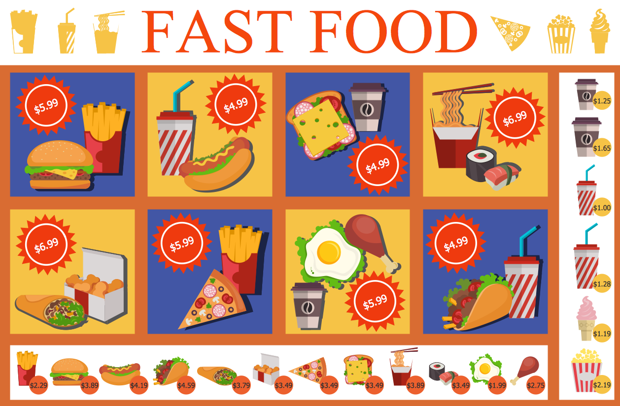 Food and Beverage - Fast Food Menu