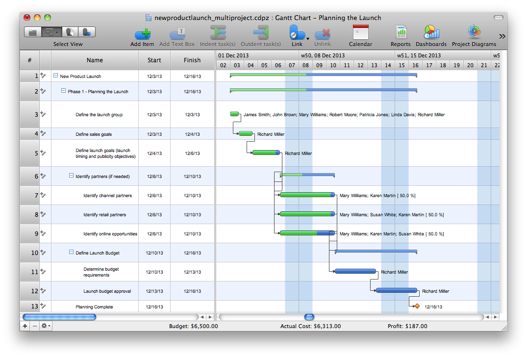 Gantt Chart For Project Report