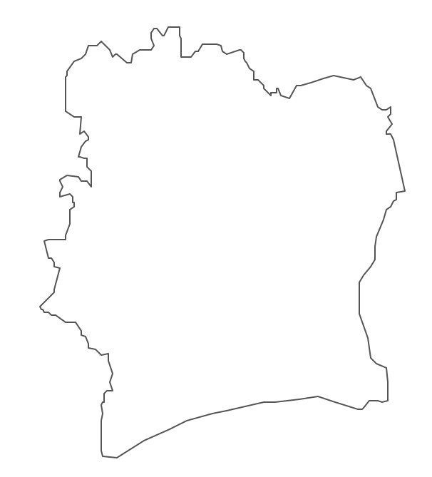 Geo Map - Africa - Cote d'Ivoire Contour
