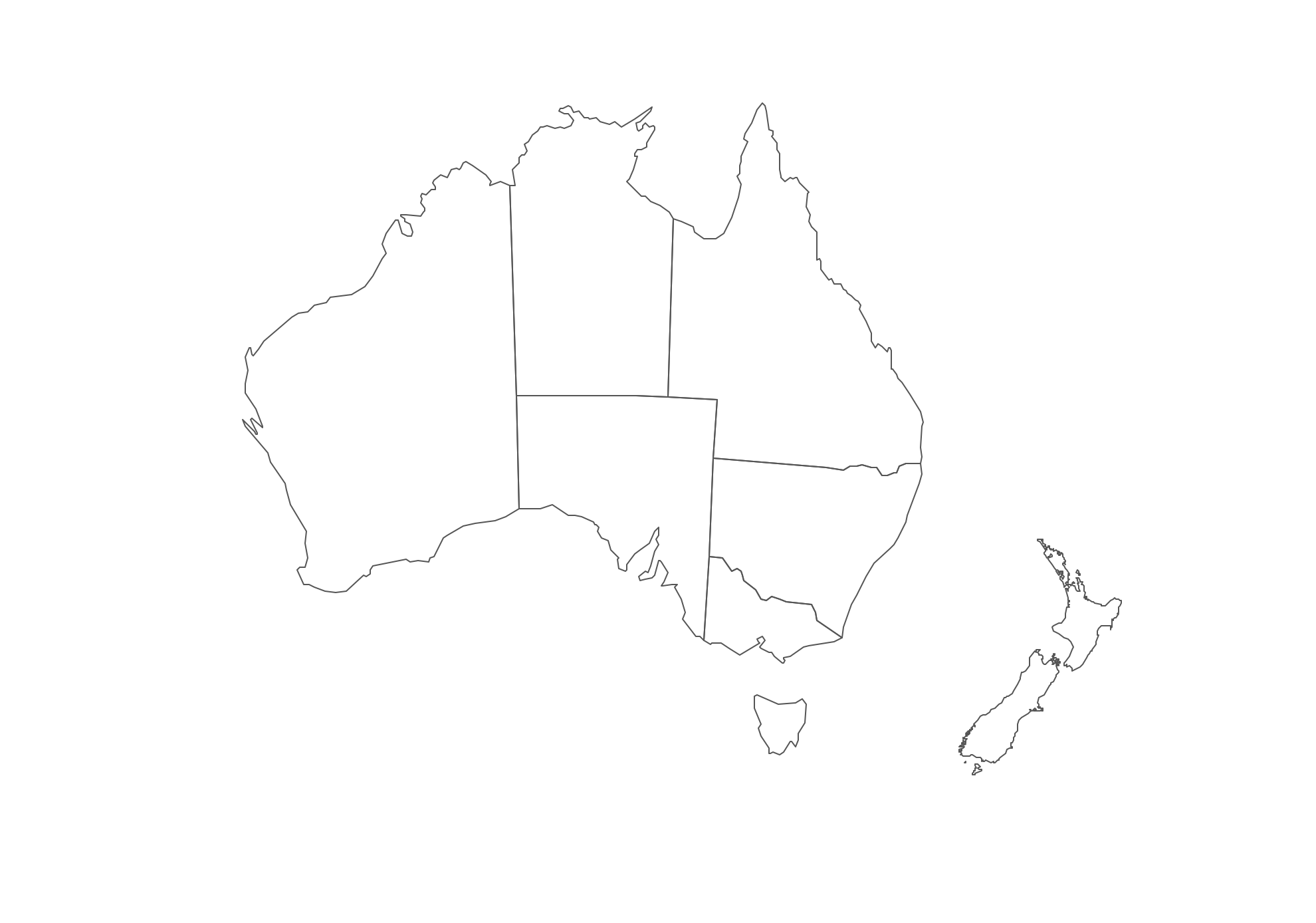 Geo Map - Australia and New-Zealand Contour