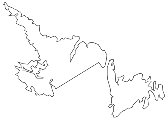 Geo Map - Canada - Newfoundland and Labrador Contour