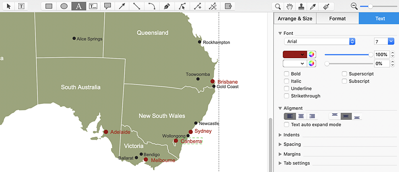 draw Australia map