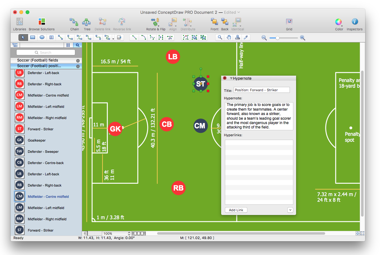 Create Soccer Position Diagram ConceptDraw HelpDesk