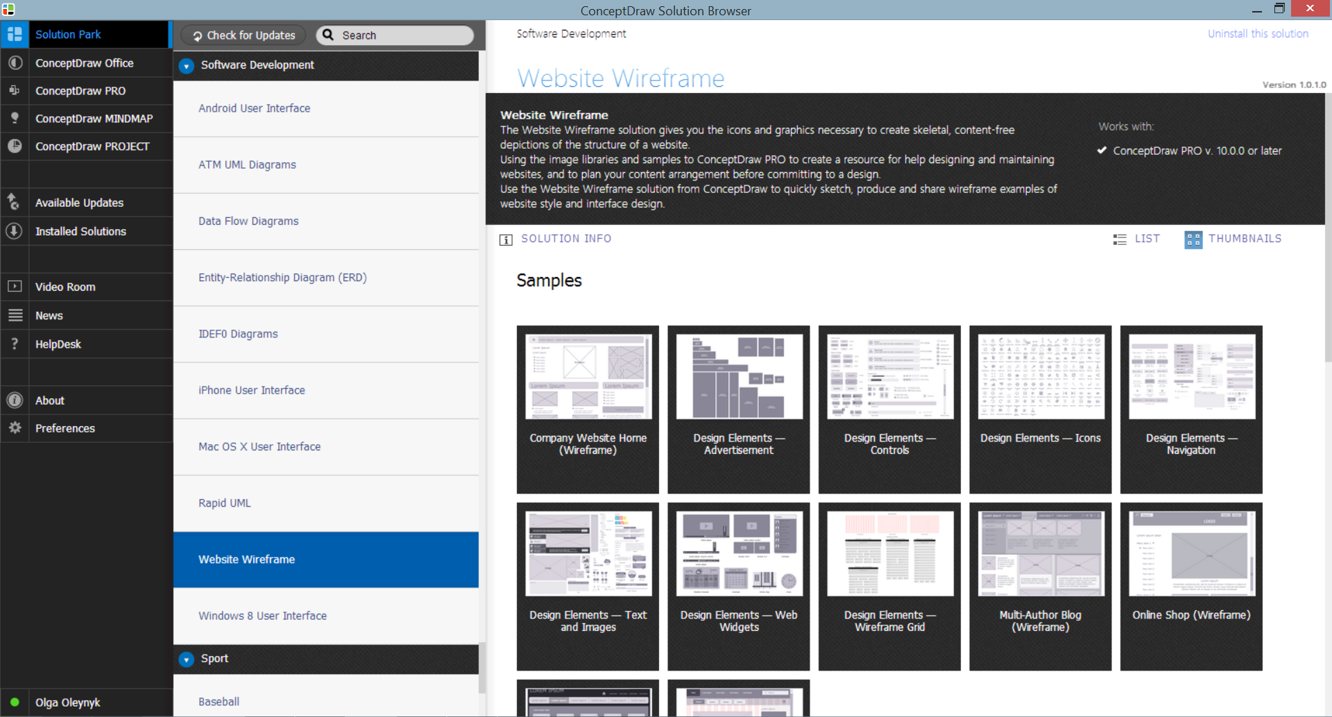 Website Wireframe Solution in ConceptDraw STORE