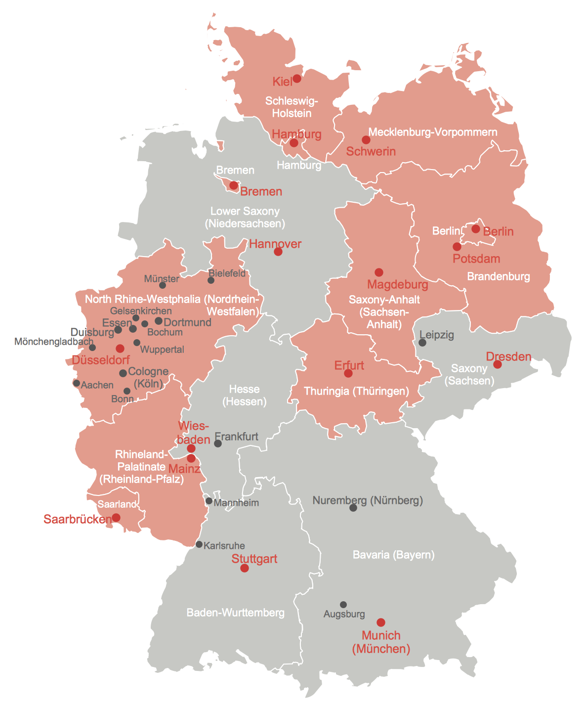 Map of Germany - States with Freedom of Information Legislation
