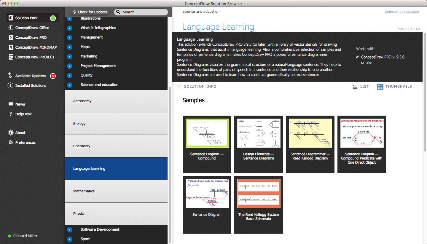 Language Learning solution in ConceptDraw STORE