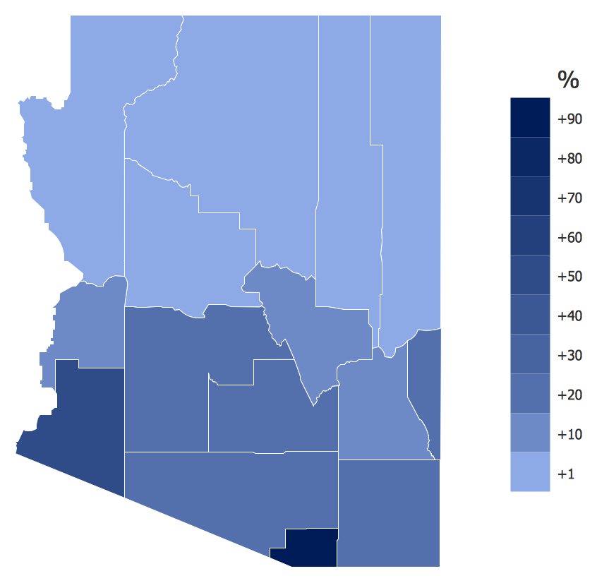 USA Map States - Spanish Speakers in Arizona