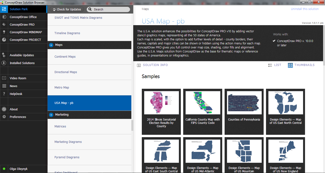 USA Maps Solution in ConceptDraw STORE