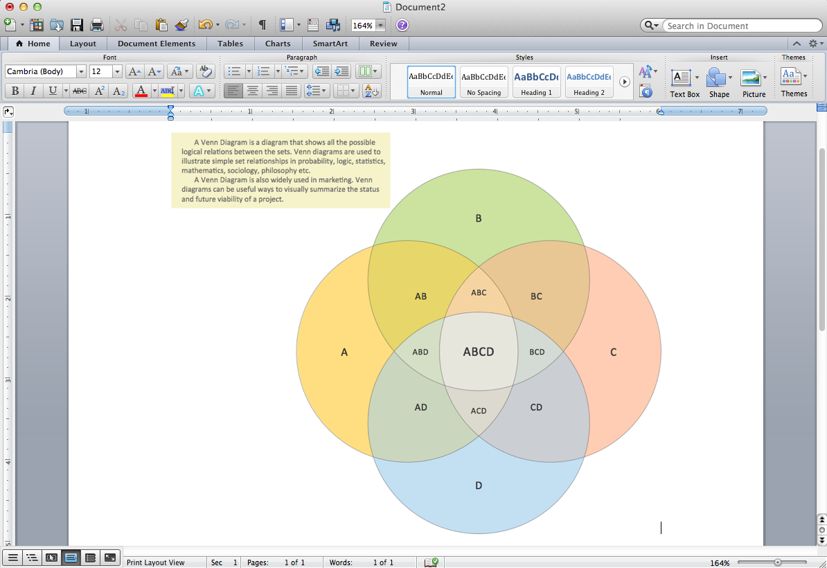 Venn Diagram Template for Word *