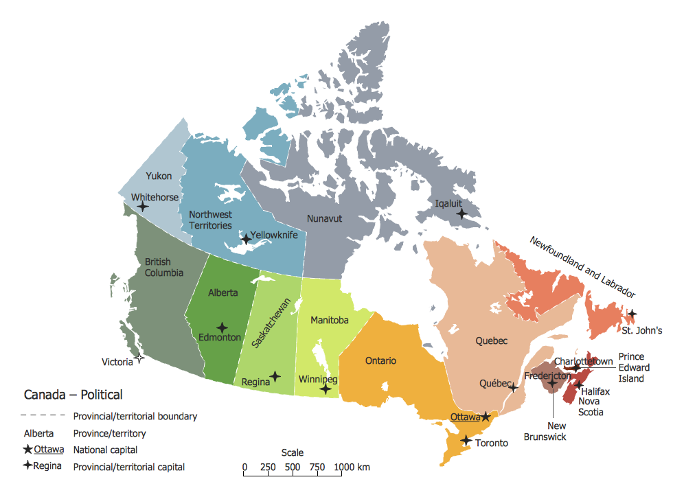 World Continents Map - Canada Political Map