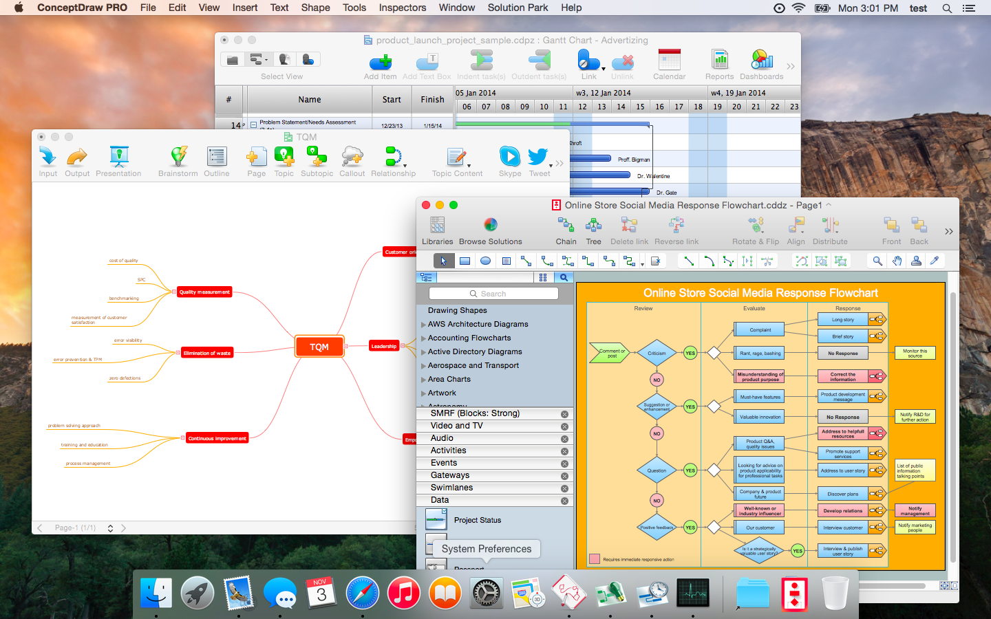 ConceptDraw Applications support Yosemite