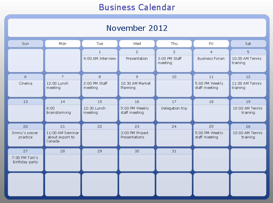 Schedule Calendar Template