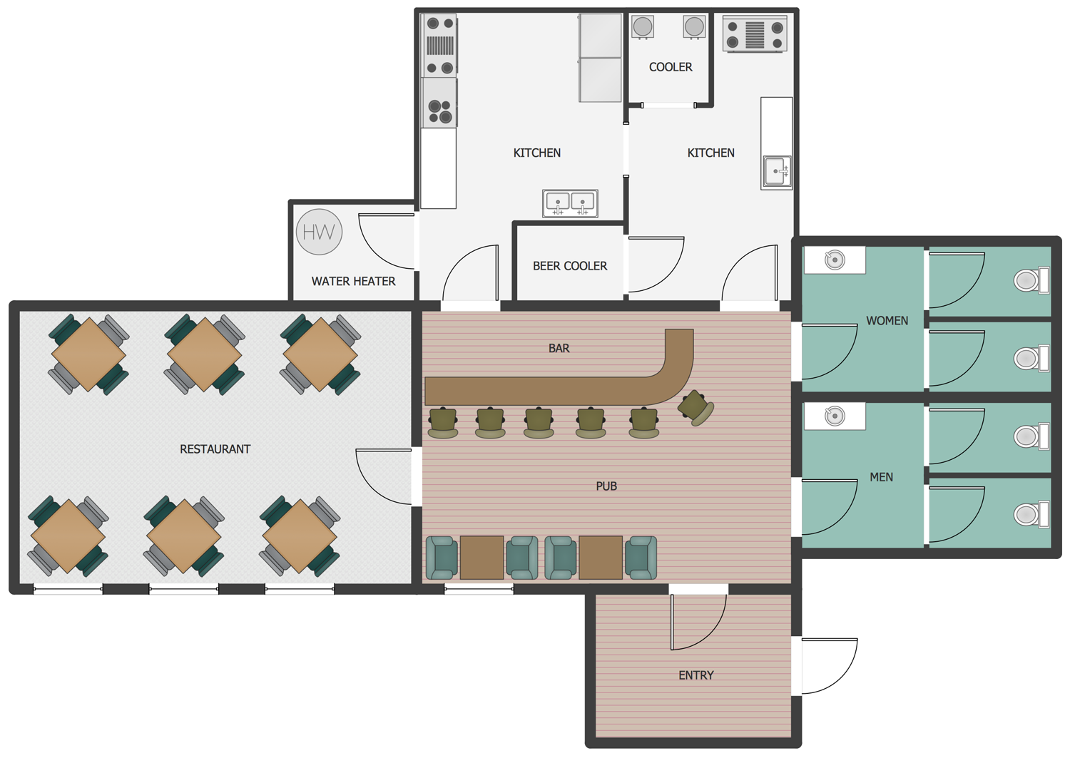 Cafe and Restaurant Floor Plan Solution