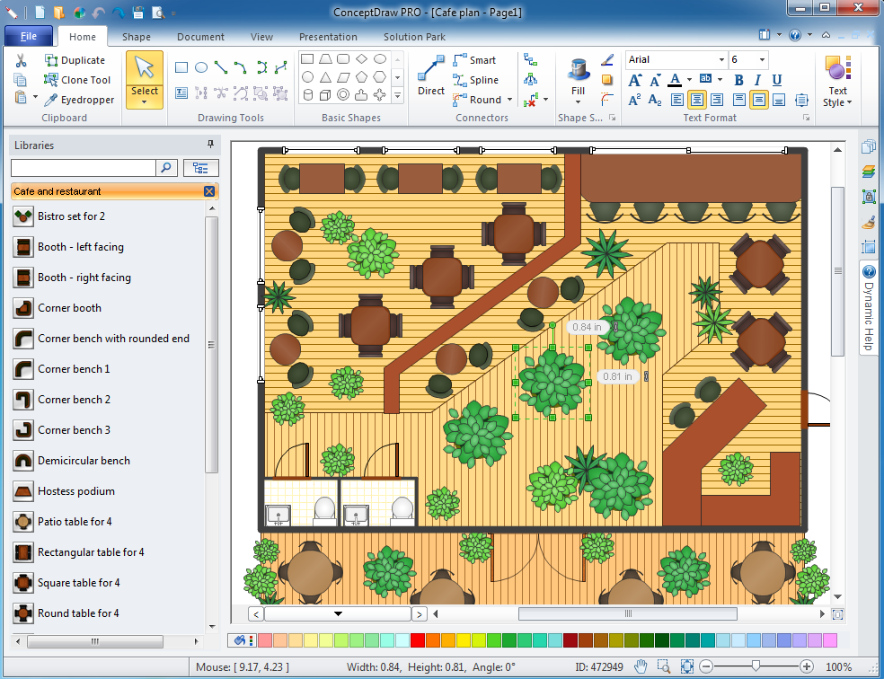 Restaurant Layout Tool : Cafe and restaurant floor plan solution conceptdraw