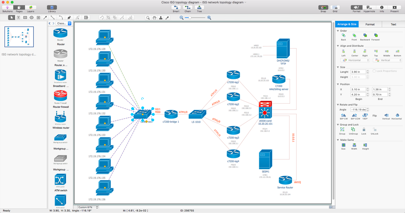Cisco Network Diagrams Solution for Mac OS X