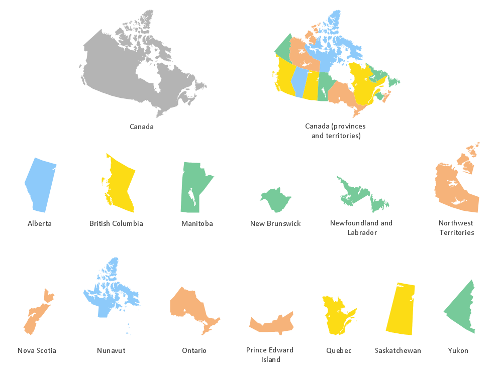 Continent Maps - Design Element Canada