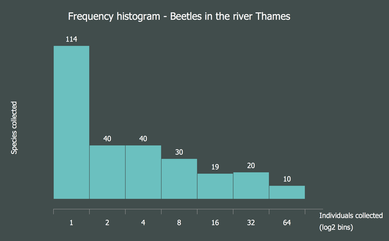 Histogram — Beetles in the River Thames