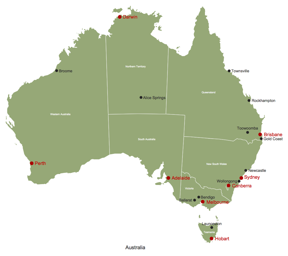CS Odessa Releases a Paid Australia Map Solution for ConceptDraw PRO v10 Image
