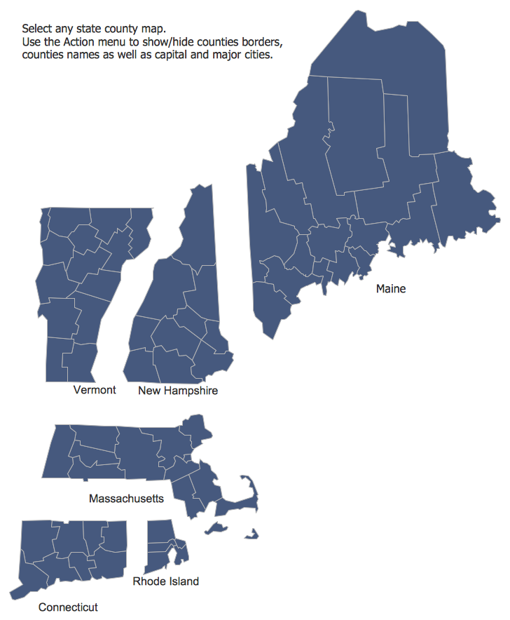 Design Elements — Map of US New England