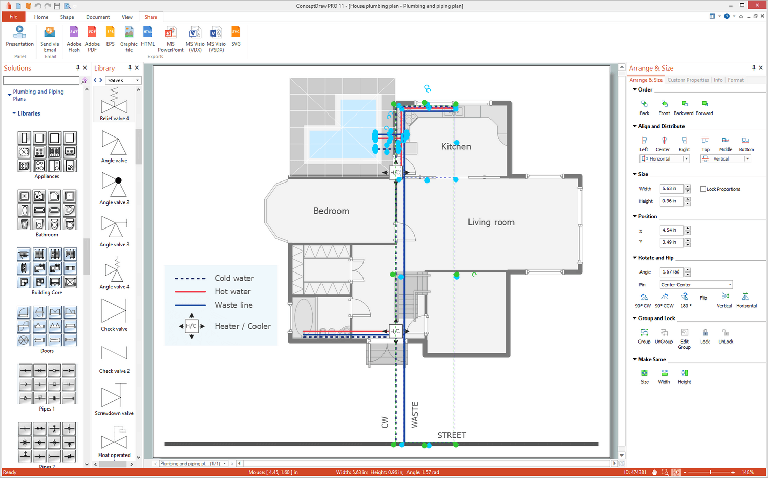 Plumbing and Piping Plans Solution for Microsoft Windows