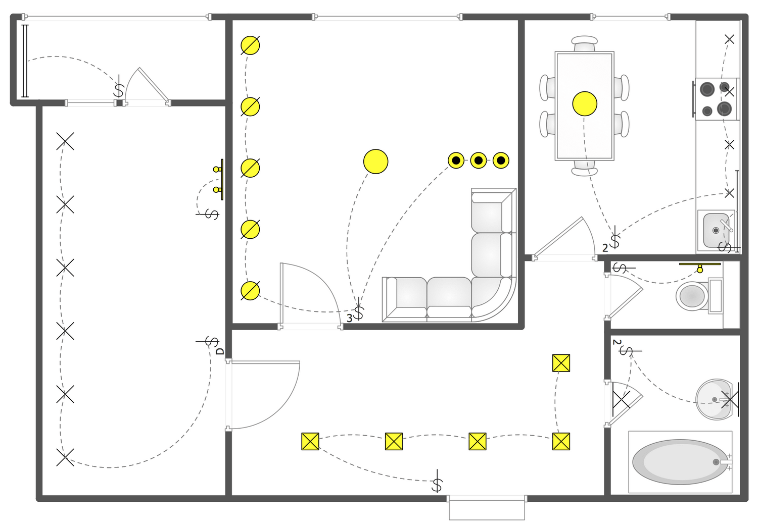 Apartment Reflected Ceiling Plan