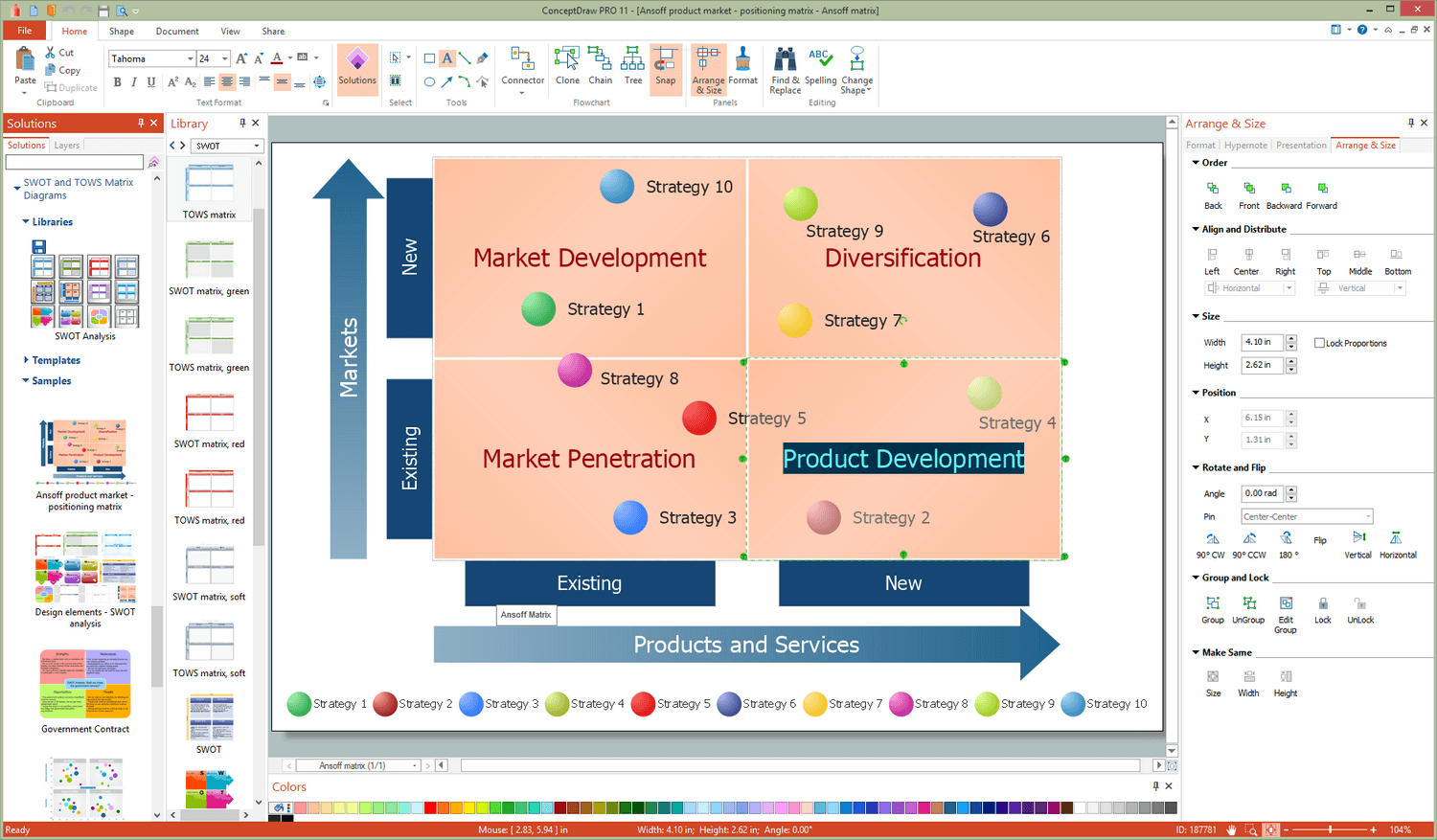 SWOT and TOWS Matrix Diagrams Solution for Microsoft Windows