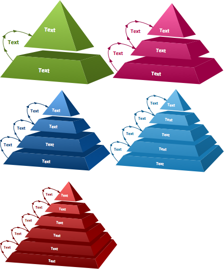 3D pyramid diagram shapes