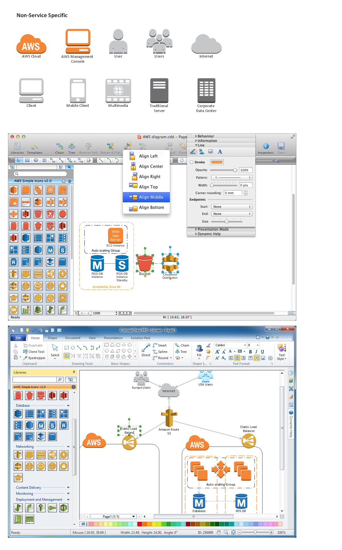 Amazon-Web-Services-AWS-Design-Elements-icons-Non-Service-Specific using conceptdraw solution park web tool