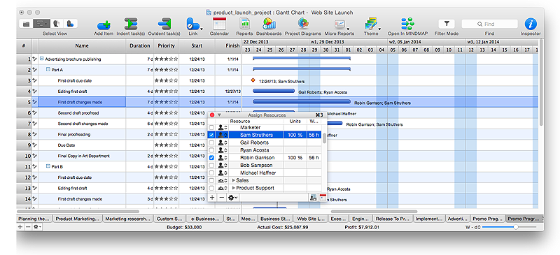 Gantt Chart Resource Allocation Example