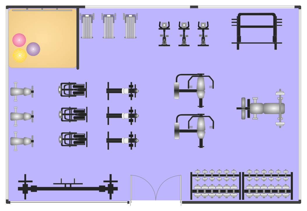 Gym Layout | Gym and Spa Area Plans | Gym layout plan ...