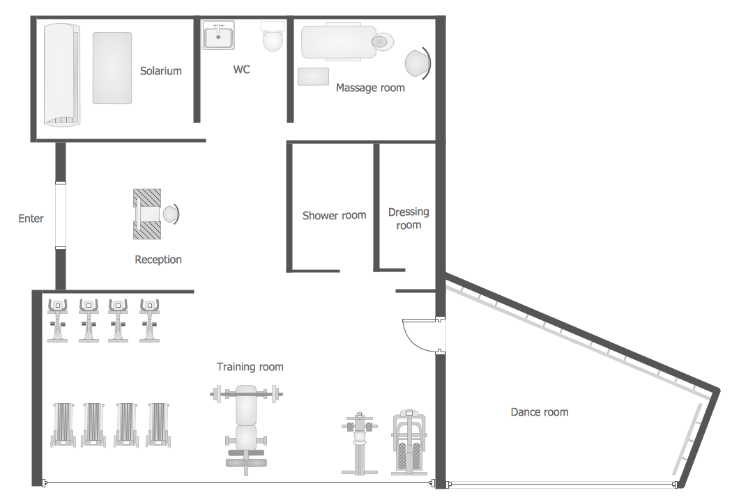 Spa Floor Plan How To Draw A Floor Plan For Spa Gym And Spa