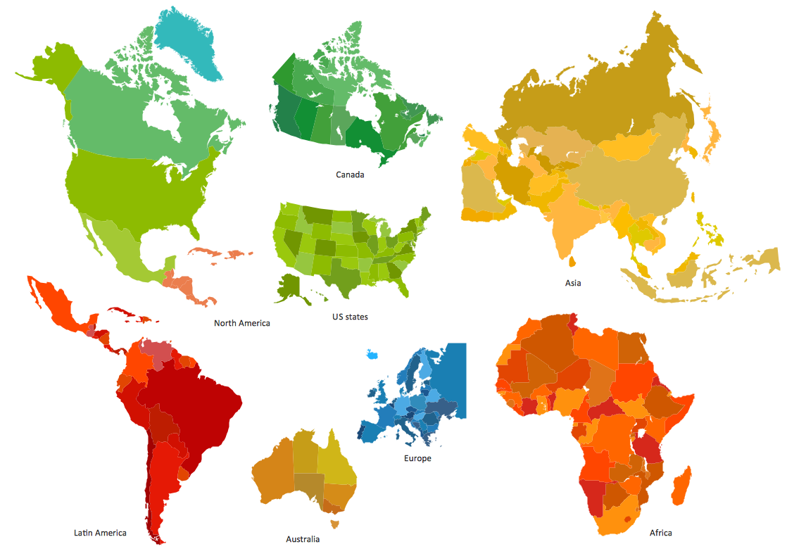 Design elements - Continent and country maps