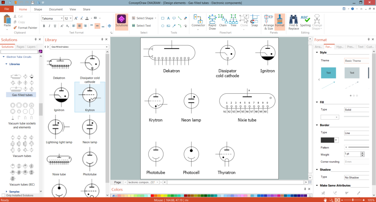 Design Elements - Gas-filled Tube in ConceptDraw DIAGRAM
