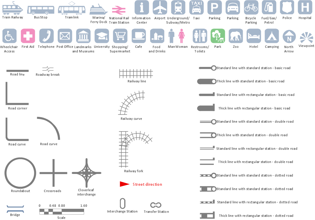 Spatial infographics design elements - Transport map, metro map