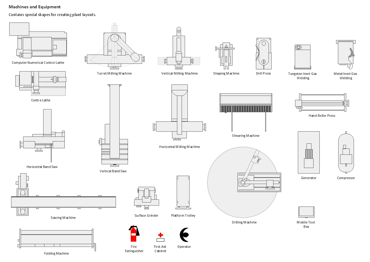 Building Drawing.Design Element: Machines and Equipment