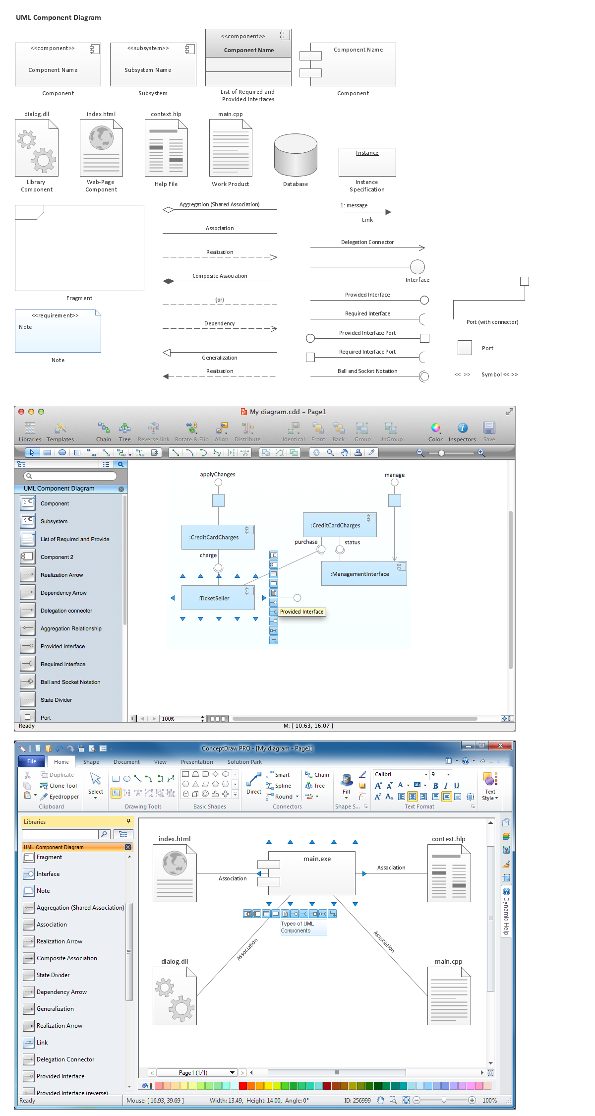 Diagramming Software for Design UML Component Diagrams *