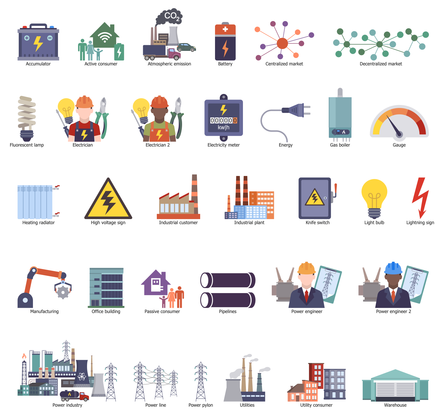 Energy Icons in ConceptDraw DIAGRAM software