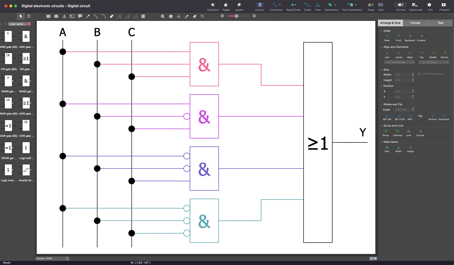 Digital Circuit Design Using Electrical Symbols
