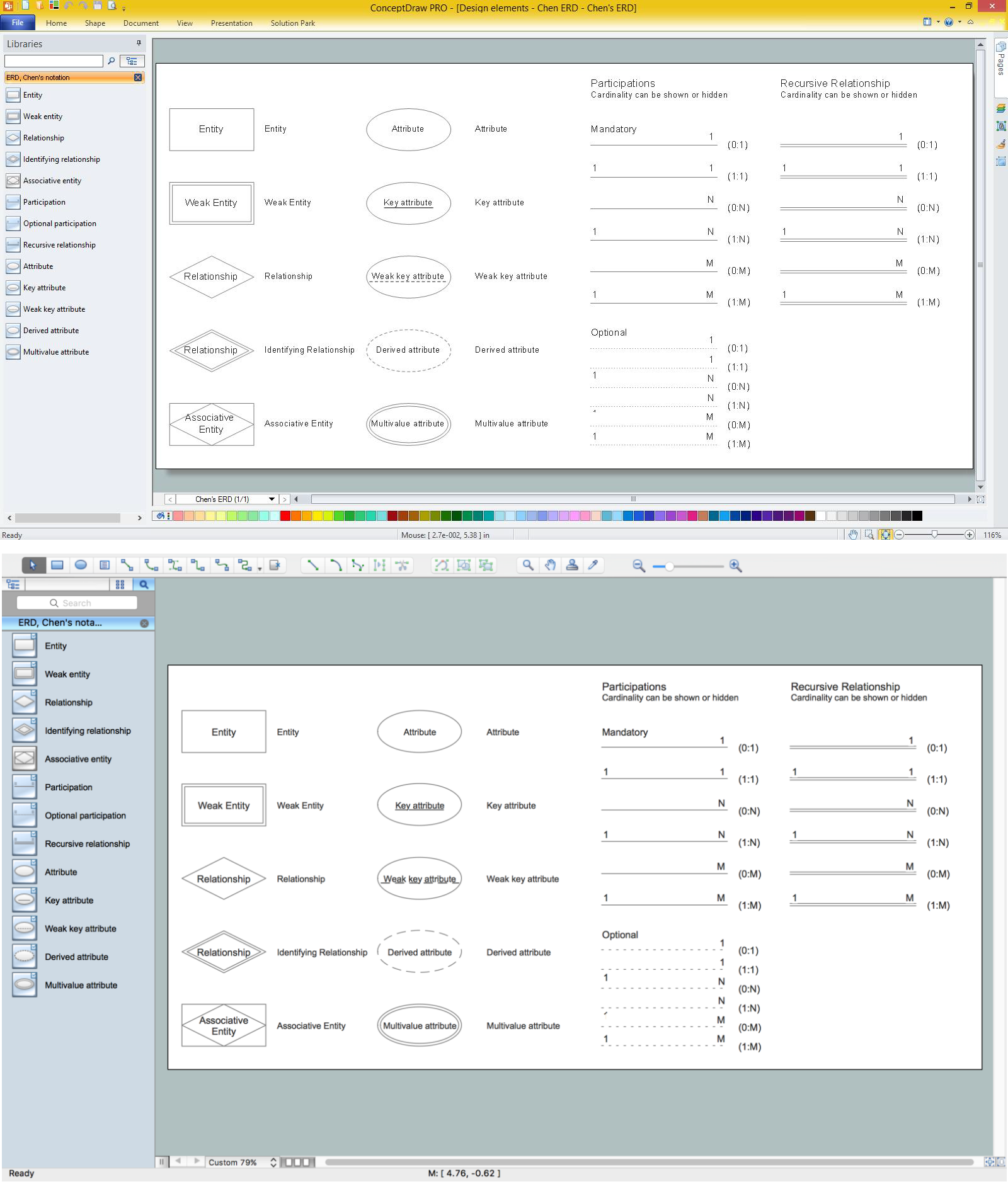 Design Element: Chen  <br>for Entity Relationship Diagram - ERD *