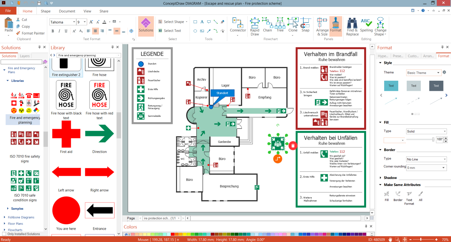Evacuation Plan Drawing in ConceptDraw DIAGRAM (Win)
