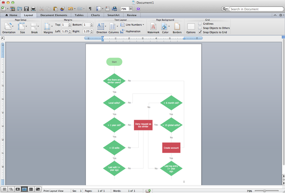 Flowcharts in Word