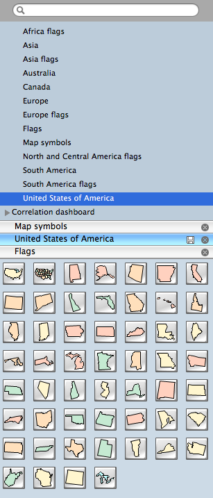 Geo map - Shapes of United States
