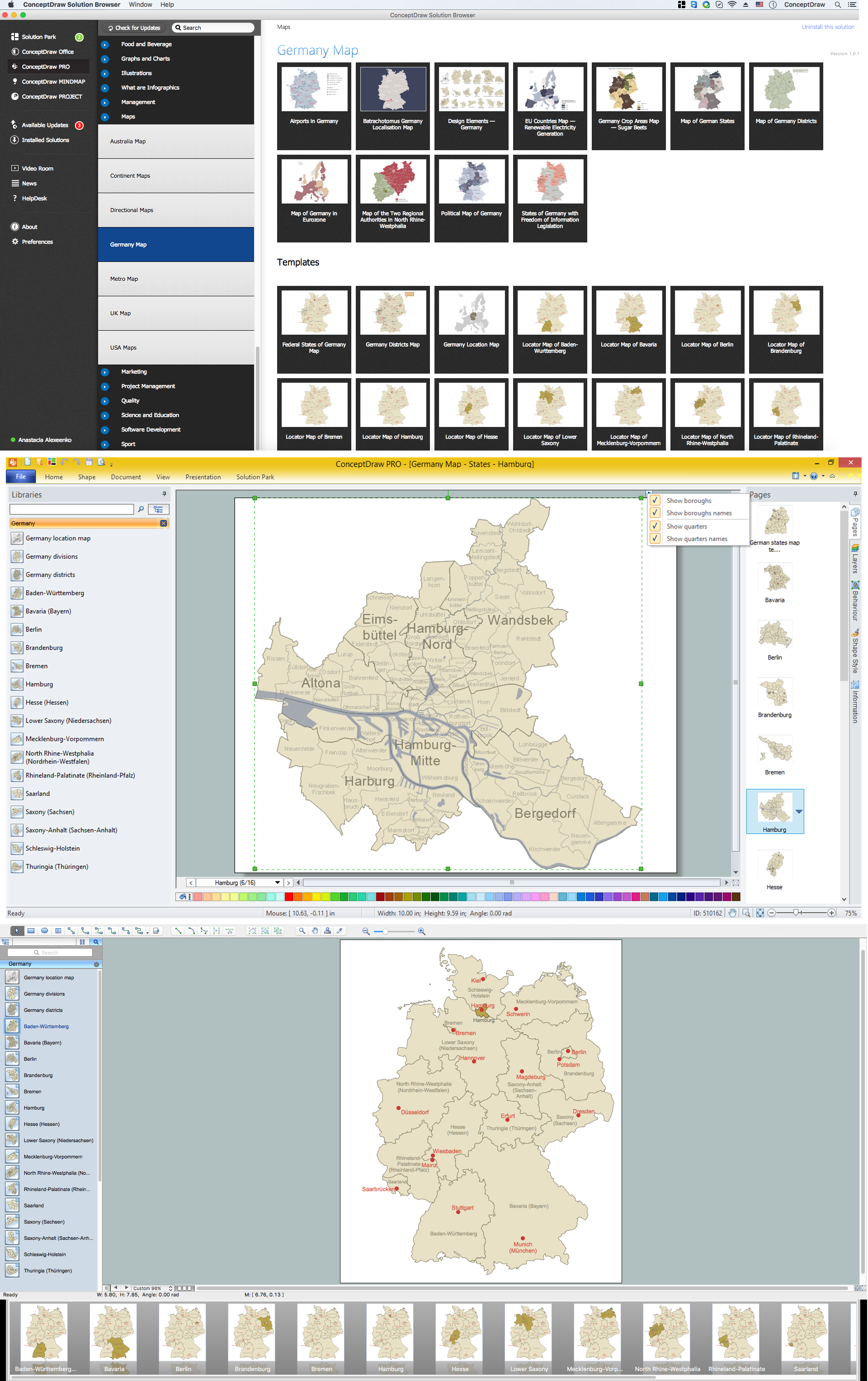 Map of Germany — Hamburg